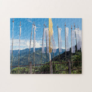 Quebra-cabeça Prayer Flags nas montanhas orientais do Butão