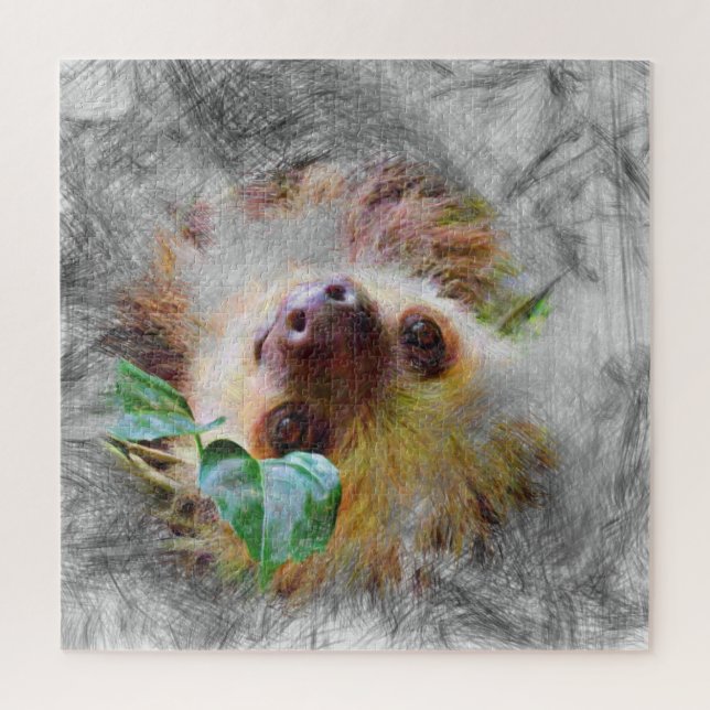 Quebra-cabeça preguiça artística (Vertical)