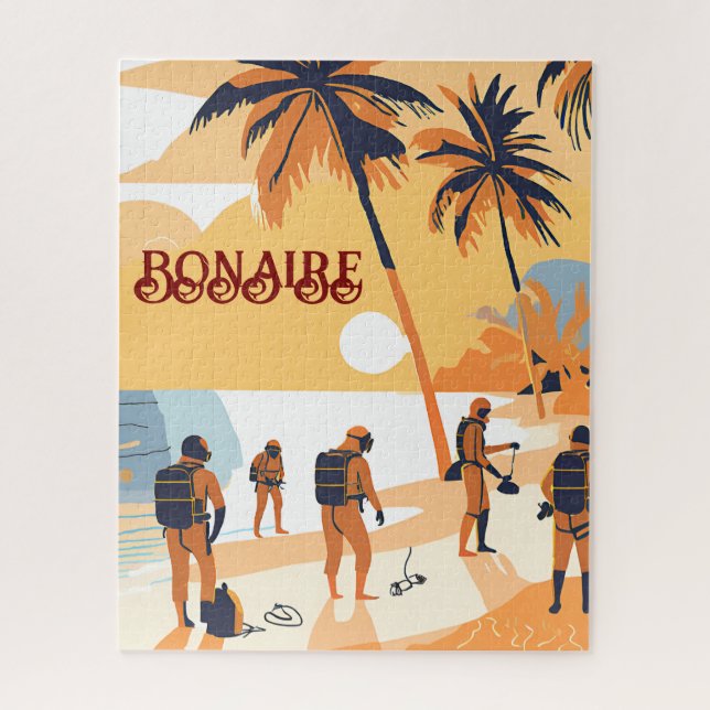 Quebra-cabeça preparação de mergulho em Bonaire (Vertical)