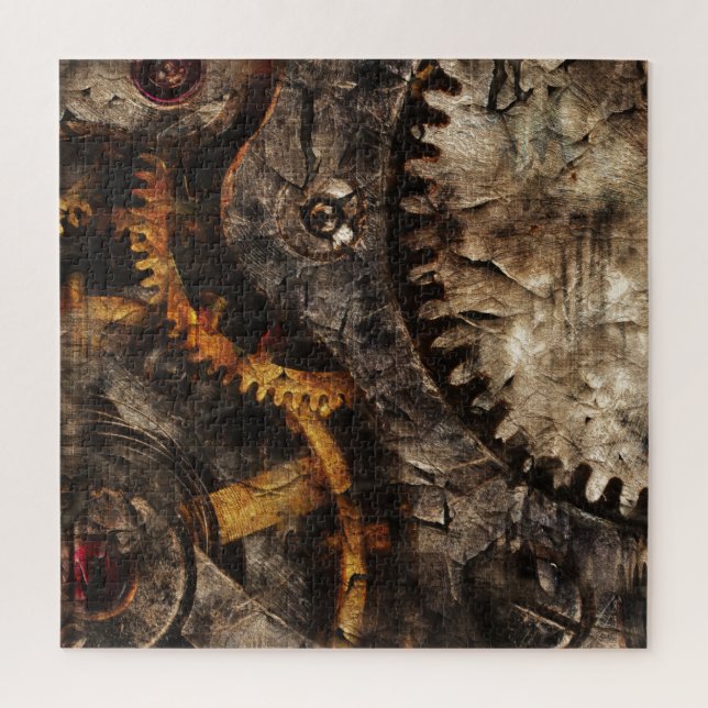 Quebra-cabeça Preparando - Engrenagens e Cogs Steampunk (Vertical)