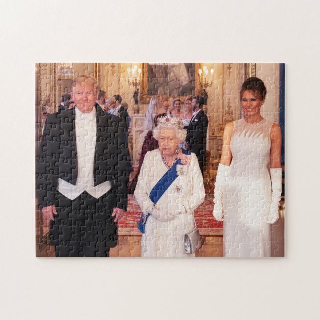 Quebra-cabeça Pres & 1rua Lady Trump Com Rainha Elizabeth II (Horizontal)