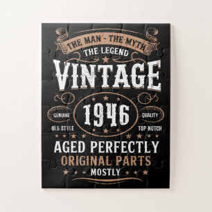 Quebra-cabeça Presente 80º Aniversário Retro 1946 Homem Mito Len