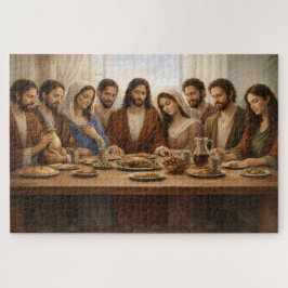 Quebra-cabeça Presente Cristão Jesus Com Sua Família Páscoa Fé