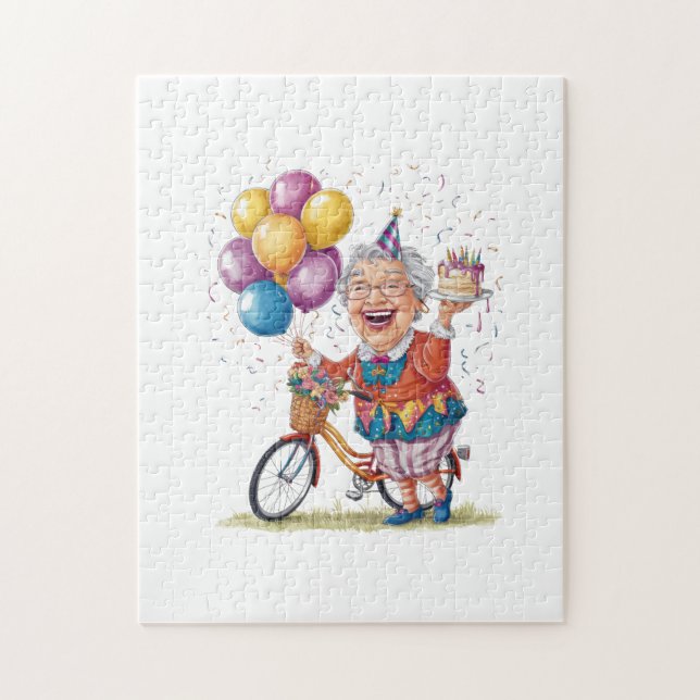 Quebra-cabeça Presente de Aniversário Divertido para Avó Andando (Vertical)
