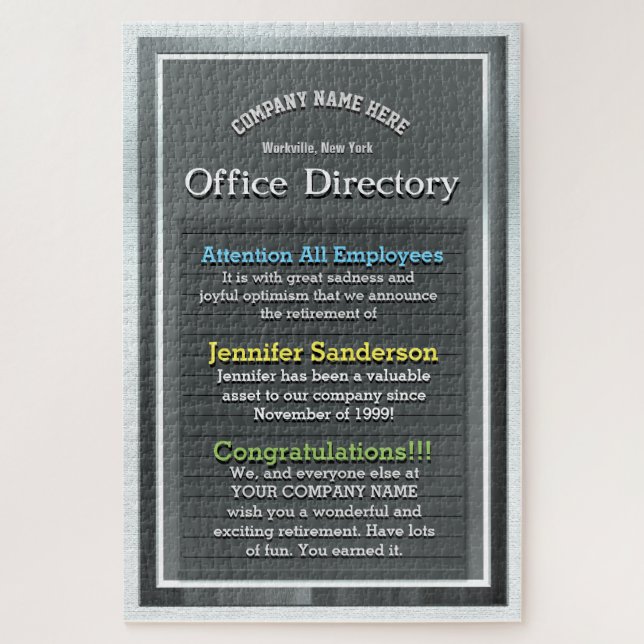 Quebra-cabeça Presente de Baixa Personalizada  (Vertical)