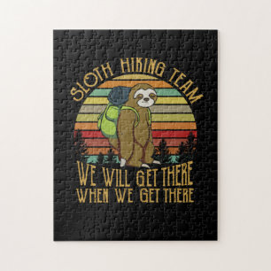 Quebra-cabeça Presente de Camper Vintage Sloth Hiking Team Ani