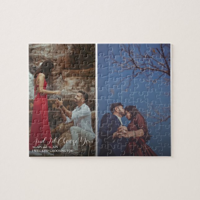 Quebra-cabeça Presente de casamento para casal (Horizontal)