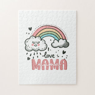 Quebra-cabeça Presente de dia de as mães   Eu Amo Mamãe