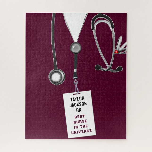 Quebra-cabeça Presente de Enfermeiro Personalizado (Vertical)