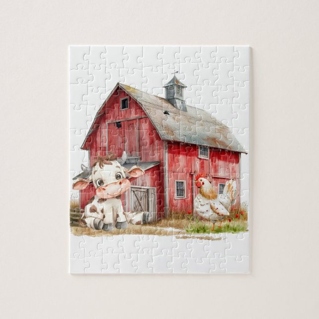 Quebra-cabeça Presente de Festa de aniversário de frango com grã (Vertical)