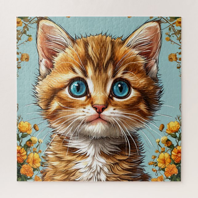 Quebra-cabeça 🐱 Presente de Gato Laranja para Amantes de Gatinh (Vertical)