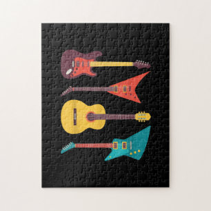 Quebra-cabeça Presente De Guitarra Elétrica E De Guitarra Acús