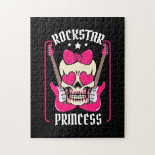 Quebra-cabeça Presente de Natal   Caveira de Princesa Rockstar