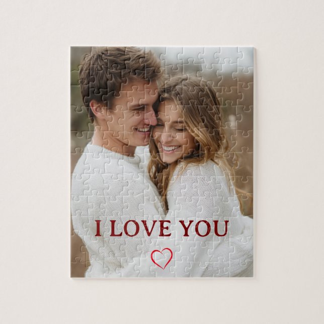 Quebra-cabeça Presente de Puzzle Personalizado Você e Eu Eu Te A (Vertical)
