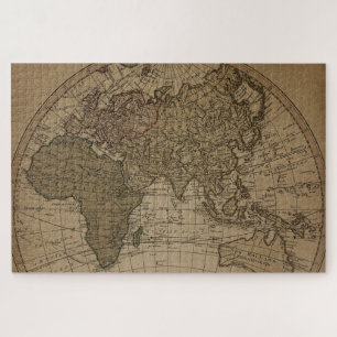 Quebra-cabeça Presente do Mapa Sepia do Vintage Antique do Velho