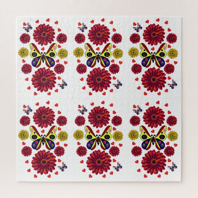 Quebra-cabeça Presente Floral de Borboleta da Primavera Personal (Vertical)