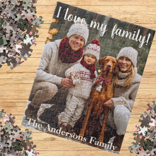 Quebra-cabeça Presente Personalizado com Nome da Família e Foto