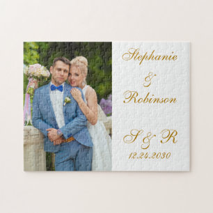 Quebra-cabeça Presente personalizado de casamento do Monograma d