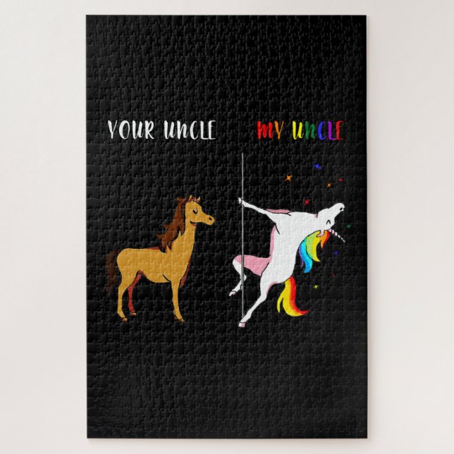 Quebra-cabeça Presente personalizado de sinalizador de arco-íris (Vertical)