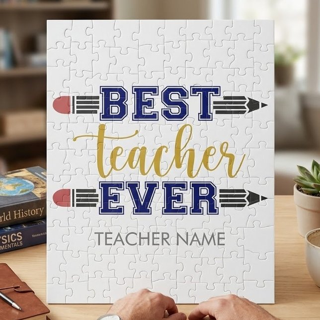 Quebra-cabeça Presente Personalizado Melhor Professor de Todos o (Criador carregado)