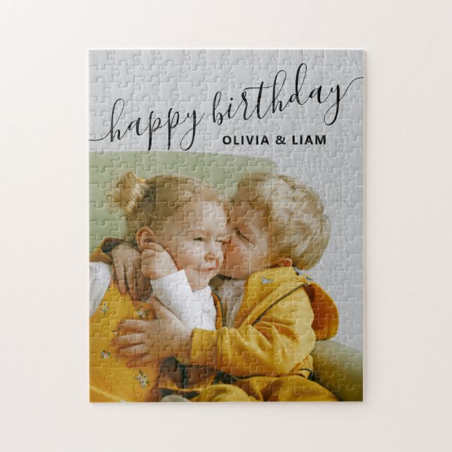 Quebra-cabeça Presente Personalizado para Gêmeos com Foto e Rote (Vertical)