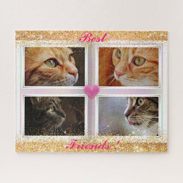 Quebra-cabeça Presente popular de gatos da família (Horizontal)