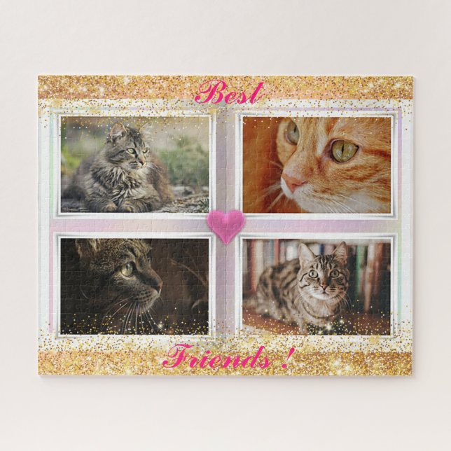 Quebra-cabeça Presente popular de gatos da família (Horizontal)