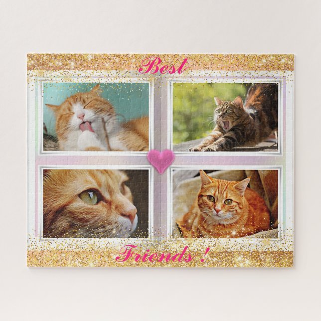 Quebra-cabeça Presente popular de gatos da família (Horizontal)