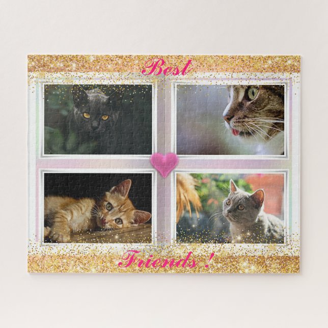 Quebra-cabeça Presente popular de gatos da família (Horizontal)