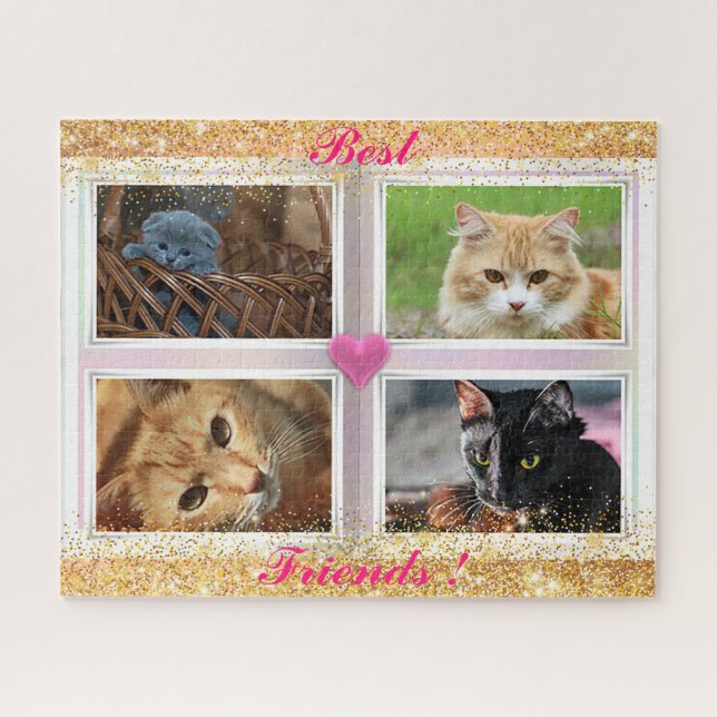 Quebra-cabeça Presente popular de gatos da família (Horizontal)