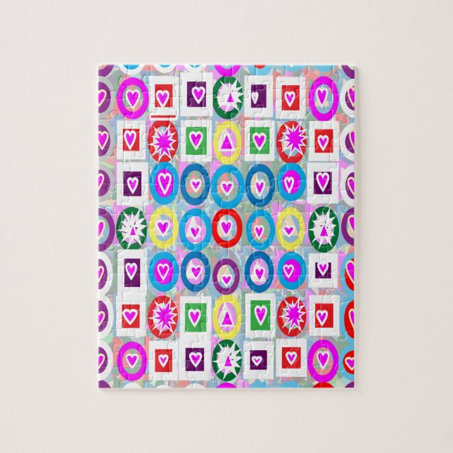 Quebra-cabeça Presentes da coleção do rosa do querido do coração (Vertical)