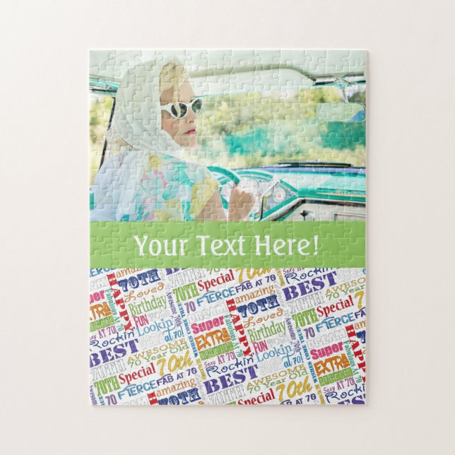 Quebra-cabeça Presentes De Festa de aniversário De 70 Especial E (Vertical)