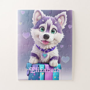 Quebra-cabeça Presentes Incríveis Husky Filhote Celebra