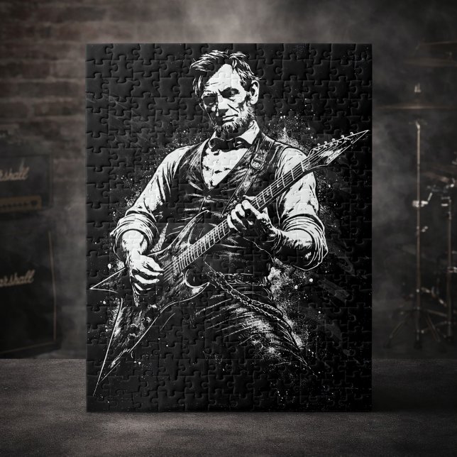 Quebra-cabeça Presidente Abraham Lincoln Tocando Violão (Criador carregado)
