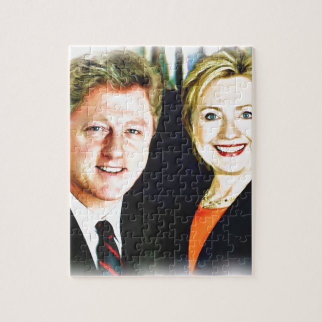 Quebra-cabeça Presidente Bill Clinton e Presidente Hillary Clint (Vertical)