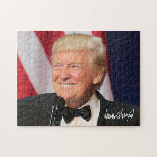 Quebra-cabeça Presidente Donald Trump com sua assinatura