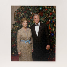 Quebra-cabeça Presidente George Bush, Laura Casa Branca de Natal