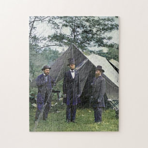 Quebra-cabeça Presidente Lincoln Antietam Maryland Cor Redux