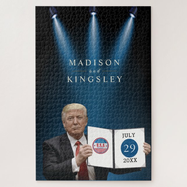 Quebra-cabeça Presidente Trump 🇺 🇸 ✨ Personalidade Patriótica  (Vertical)