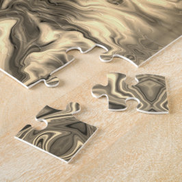 Quebra-cabeça Preto, bege, Cinza, Sepia, Padrão Espelho /