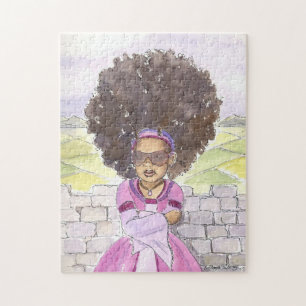 Quebra-cabeça preto da princesa Afro de Rapunzel