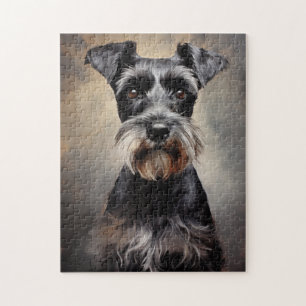 Quebra-cabeça Preto e prata - Miniatura Schnauzer