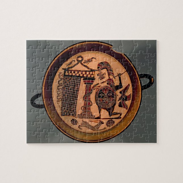 Quebra-cabeça Preto-figura copo de Laconian que descreve um atta (Horizontal)