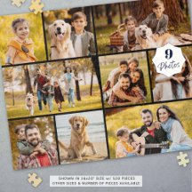 Preto Simples de Colagem de Fotos 9 Único