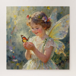 Quebra-cabeça Pretty Little Fairy Girl holding a Butterfly