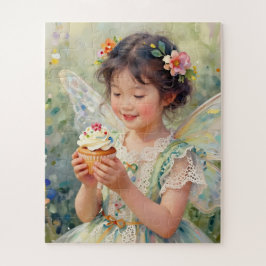 Quebra-cabeça Pretty Little Fairy Girl holding a Cupcake