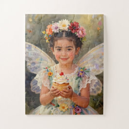 Quebra-cabeça Pretty Little Fairy Girl holding a Cupcake