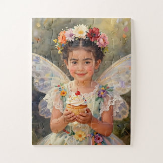 Quebra-cabeça Pretty Little Fairy Girl holding a Cupcake