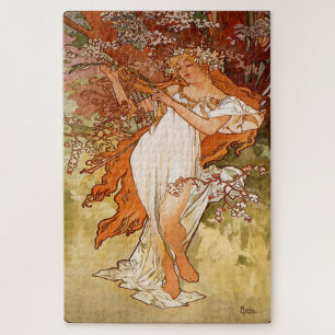 Quebra-cabeça Primavera 1896: Um Nouveau de Arte por Mucha