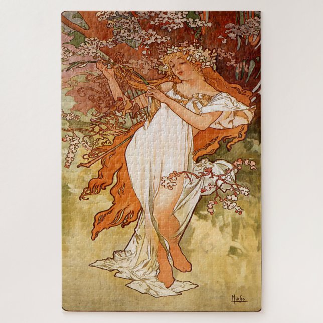 Quebra-cabeça Primavera 1896: Um Nouveau de Arte por Mucha (Vertical)